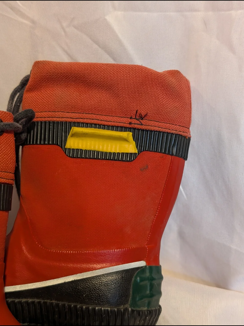 Tretorn Red Kids Waterproof Rain Boots with Black Sole and Yellow Tab